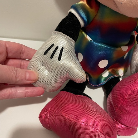TY Brand Disney Sparkle Minnie Mouse Plush Set of 2 Pink & Purple & Rainbow - Picture 9 of 10